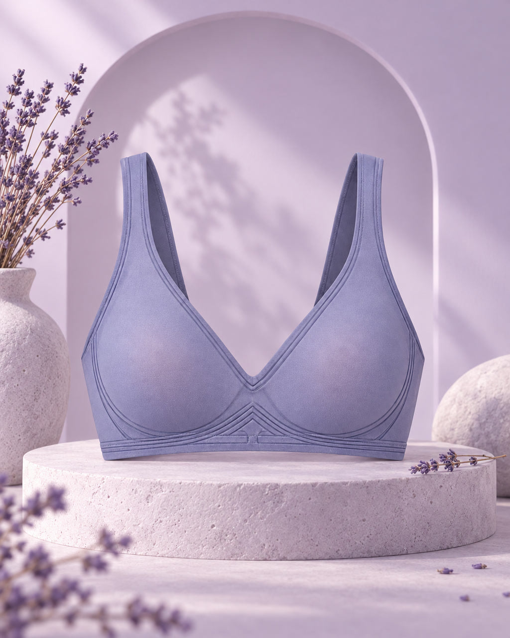 Soutien-gorge LaJelly coloris Lavande devant une arche